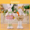Adorable Easter Decorative Standing Rabbit Figure Stretchable Plush Doll Gift For Kids