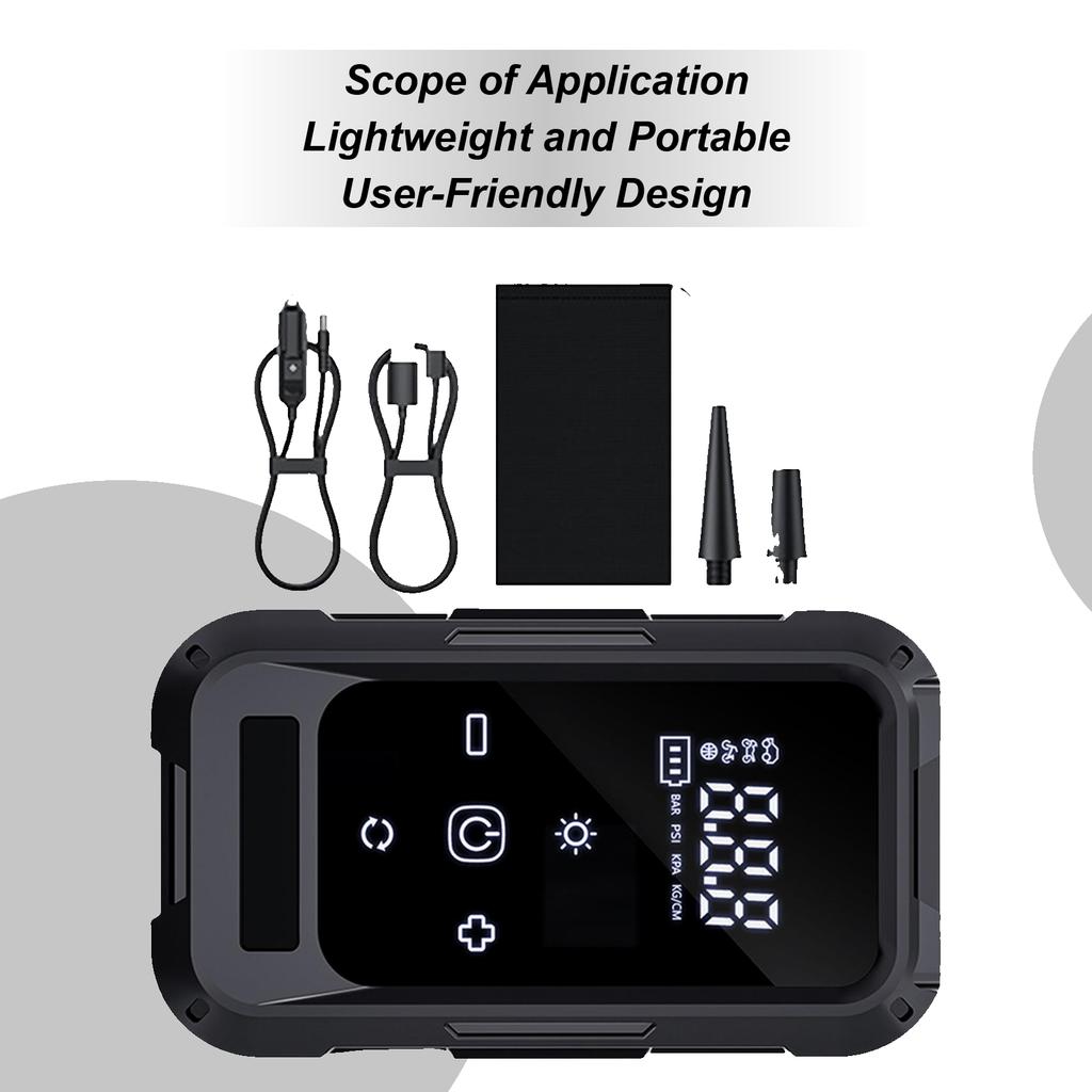 Портативный воздушный компрессор Беспроводной насос для накачивания шин Автоматическое отключение Насос для кемпинга Уход за мотоциклом Гараж Дом Ежедневные поездки
