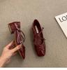 2024 Brand Ladies Shoes Mary Janes Women's High Heels Elegant Dress Pumps Women Square Toe Buckle Strap Square Heel Female Shoes