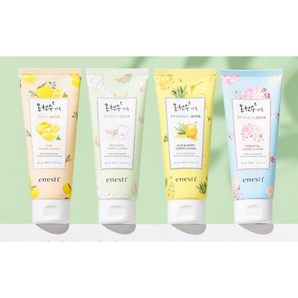 Enesti Hot Spring Water Filled Moist Aloe & Honey Cleansing Foam, 140ml, 3 Pieces