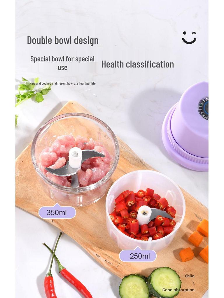 Brand Wireless Garlic Masher and Pepper Grinder: Kitchen Household Meat Grinder and Baby Food Maker