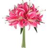 12 Heads Artificial Lilis DIY Flower Realistic Fake Flowers Floral Arrangement Plastic Simulation Flowers Home Decoration