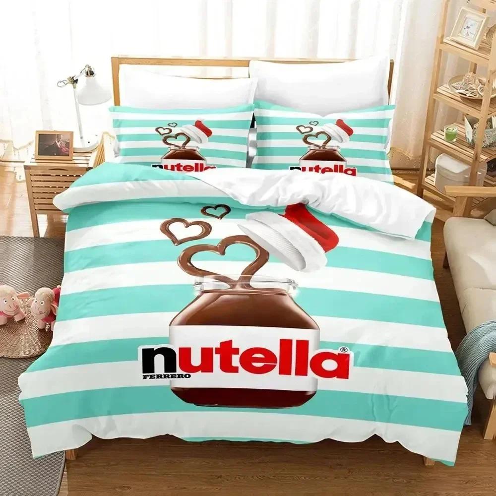 Мультяшный постельный комплект Nutellas для мальчиков и девочек, размер Твин, Квин, пододеяльник, наволочка, кровать, детский, взрослый, модный, домашний текстиль