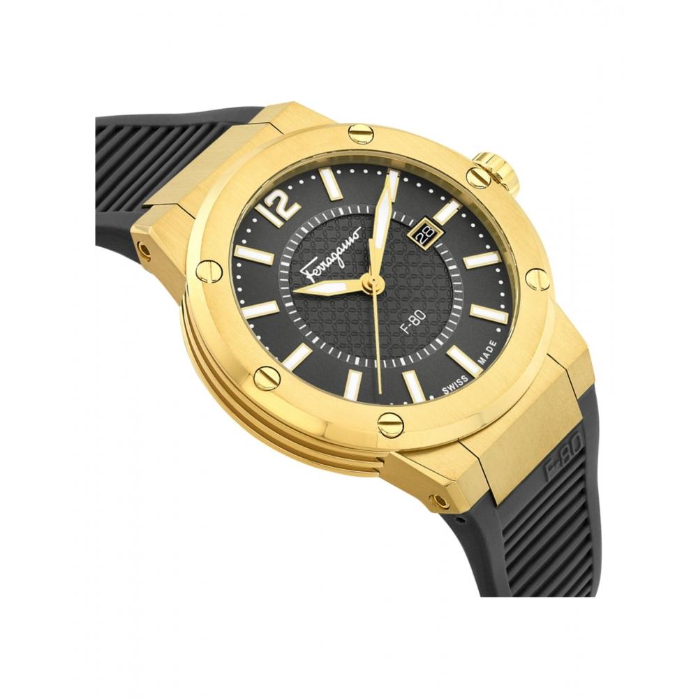 Salvatore Ferragamo F 80 Watch Black Black Black