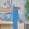 Living Room Divider Crystal Bead String Curtain 1X2 M Tassel Fringe Door Curtain for White Salon and Sheer Wedding Decoration