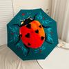 1 шт. Автоматический складной зонт-божья коровка с сердцем, 8 спиц, железный каркас, компактный портативный зонт, подходит для путешествий, повседневного использования, на день рождения, подарок для женщин и мужчин