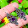 Sage Amethyst Gemstone Handmade 925 Sterling Silver Jewelry Earring 2.09" Z1o95