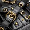 Johnature Punk Rivet Women Waist Pack Outdoor Chain Moto & Biker Belt Bag Pu Leather Multifunctional Shoulder Bags