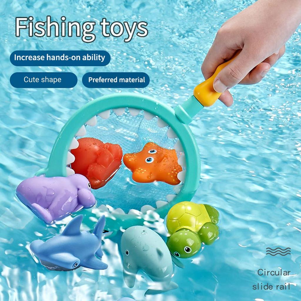 Игрушки для купания для малышей Креативные игрушки для душа с распылителем воды Детские игрушки для рыбалки в виде акул Набор игрушек для ванны Подарок