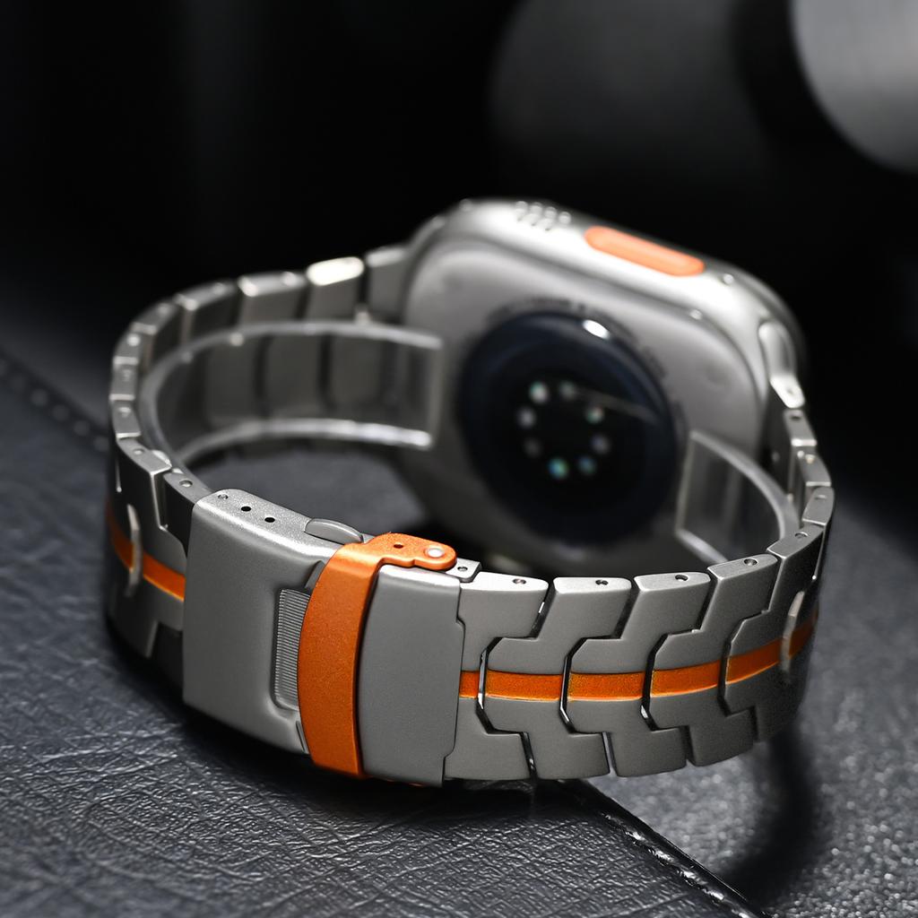 Титановый ремешок для Apple Watch Series 11 46 мм 42 мм 49 мм 45 мм 44 мм 38 мм 41 мм. Роскошный мужской браслет для iWatch Ultra3 10 SE 9 8 7 6 5 4 3