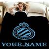 1PC Club Brugge KV Custom Name Patterned Flannel Blanket Suitable For All Seasons for Home Decor Warmth and Comfort Gifts Holiday Present