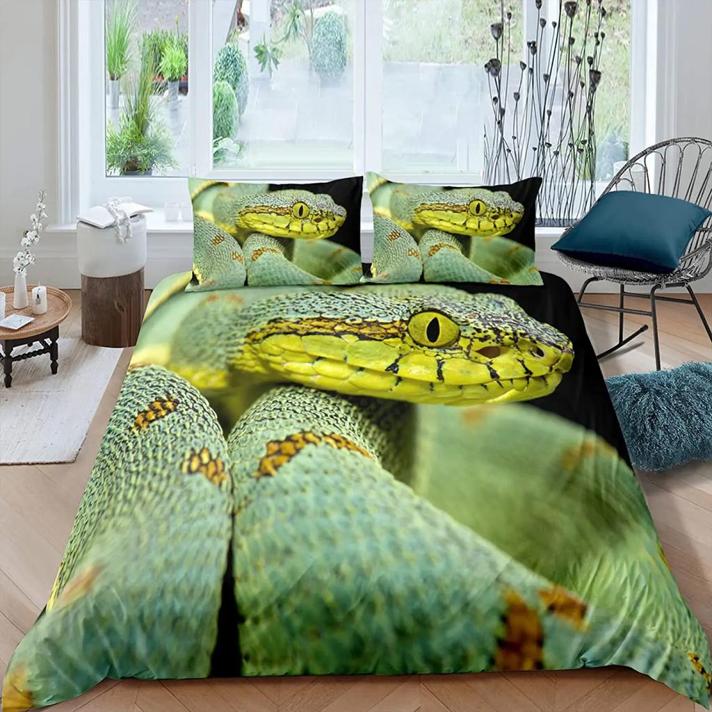 3D Snake Style Bedding Set For Bedroom Soft Duvet Cover Bedspreads For Bed Linen Comefortable Quilt And Pillowcase
