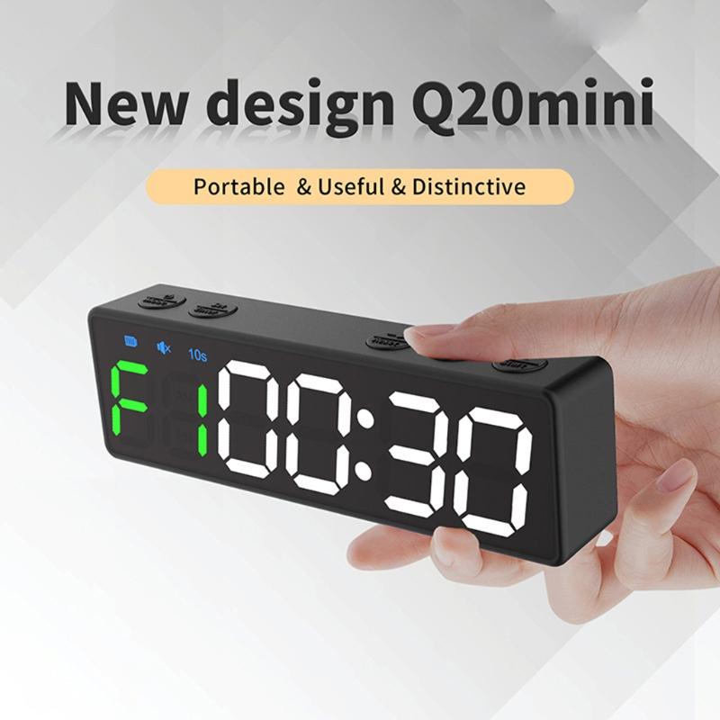 Таймер для зала LED Часы для тренировок Обратный/Прямой отсчет Ультра-четкий цифровой дисплей Многорежимный светодиодный таймер Домашний зал Фитнес