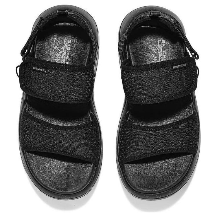 Skechers Модные удобные простые универсальные сандалии на одной лямке Женские сандалии Черные 141510-BBK
