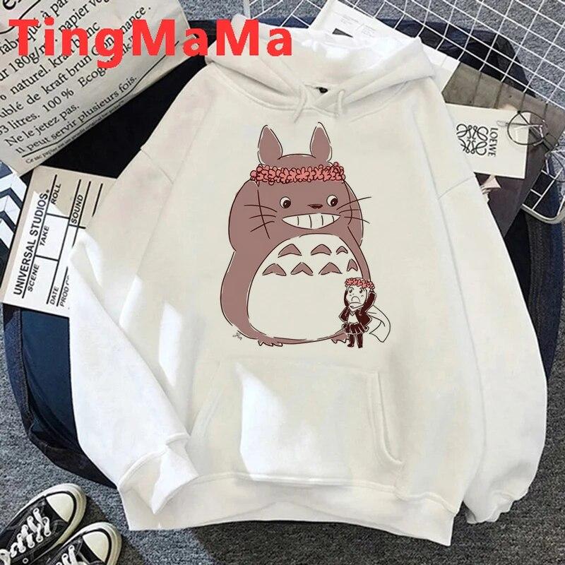 Толстовки с капюшоном из японского аниме, женские толстовки с капюшоном Kawaii Miyazaki Hayao, уличная одежда с рисунком унисекс, толстовки в стиле Харадзюку, женские унисекс