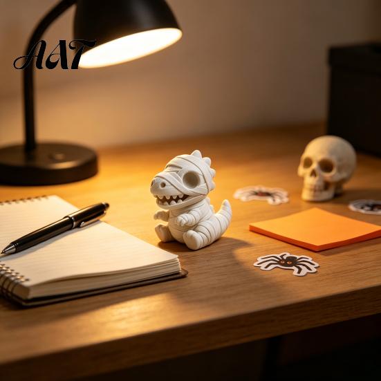 Car Interior Decorations Miniature Mummy Animal Figurine, 3D Printed Pig Chicken Dino Duck Niche Holiday Collectibles Cat Statue, Spooky Cute