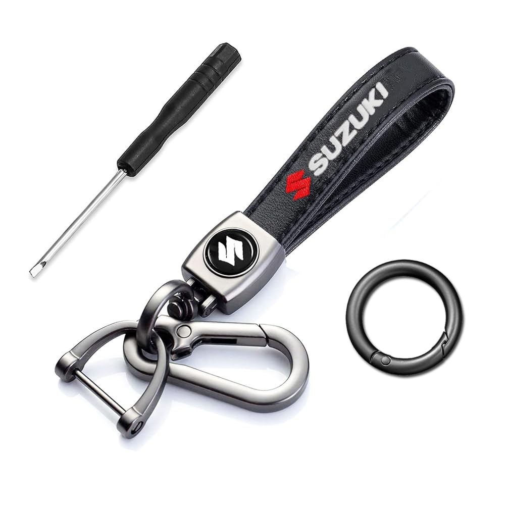 Key Chain Fashionable Durable Exquisite Leather Key Bag Car Logo Key Holder (Suzuki) [Used]
