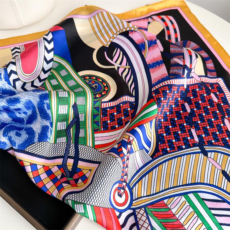 Fashion Handkerchief Neck Scarves Women Print Shawls Wraps Bandana Head Scarfs 7070cm EMA