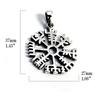 Vegvisir Viking Rune Nordic Compass Серебряный компас 925 пробы Подвеска Подвеска Верх