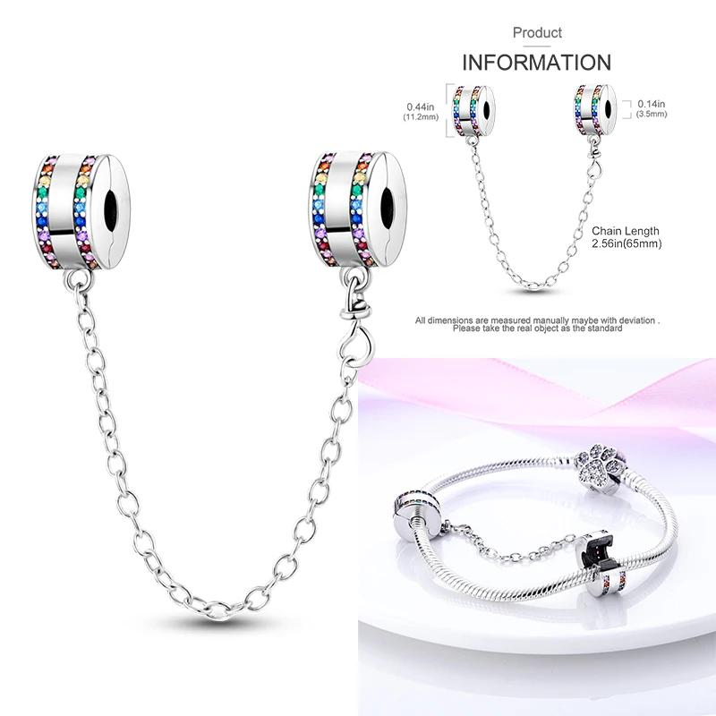 New Copper Charms Buttefly Daisy Safety Chain Cat Paw Change Beads Fit Original Bracelet Ladies Diy Jewelry