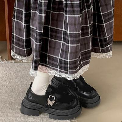 Модные повседневные черные лоферы на высокой толстой платформе для женщин, новинка весны 2025 года, универсальные туфли Мэри Джейн из маленькой кожи