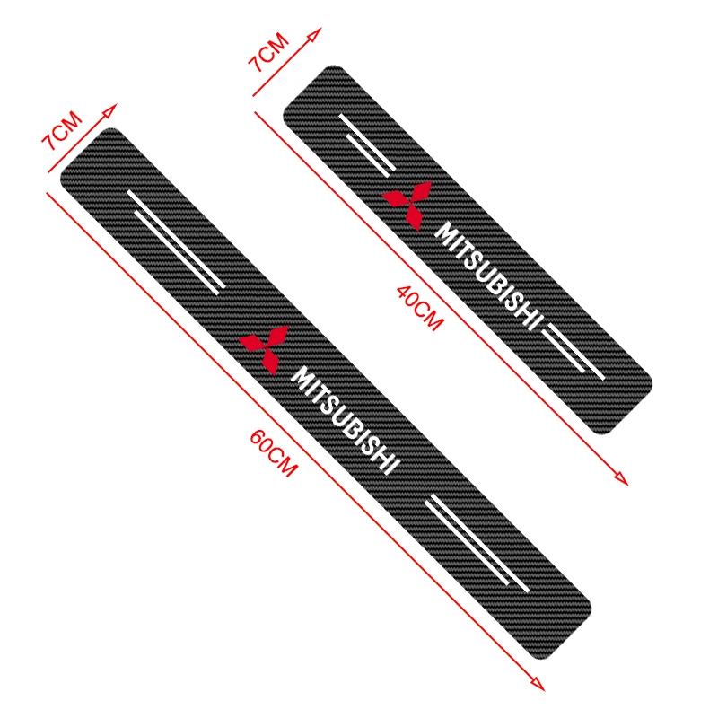 Car Door Plate Carbon Fiber Threshold Protector Sticker Decals Emblem For Mitsubishi Lancer ASX Mirage Pajero Xpander Attrage