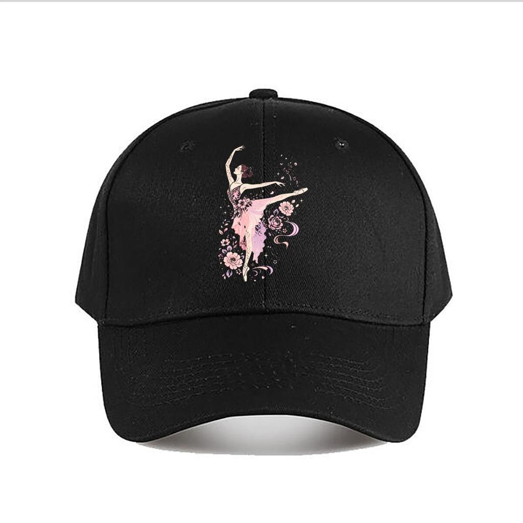 Graceful Ballet Bloom Dancer Illustr Baseball Cap Fashion Outdoor Sports Sunhat Unisex Snapback Cap Womens
