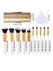 Beginner's 10-piece Makeup Brush Set, 2 Triangular Sponge Powder Puffs, Golden Storage Bucket, Portable Full Set of Beauty Tools