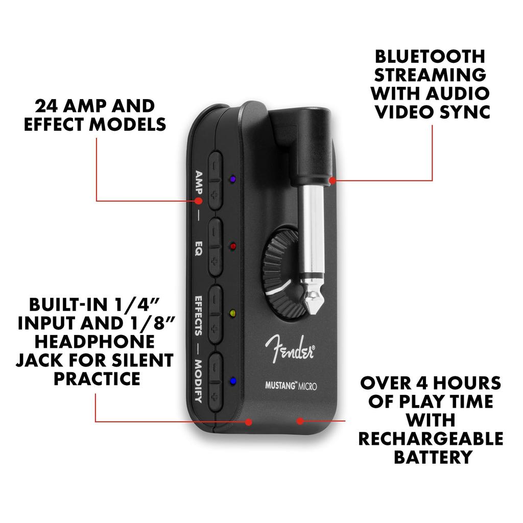 Fender Усилитель для наушников бас-гитары MICRO Black & MUSTANG™