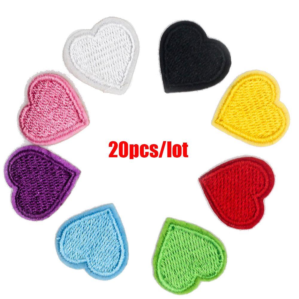 20pcs/lot Iron On Love Heart Patches Badge Appliques Clothes Sticker