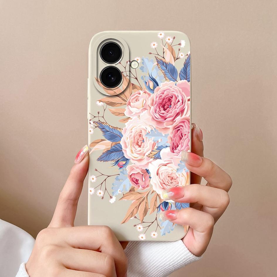 Чехол для Apple iPhone 16 Plus 16pro 16promax с милым авокадо, милыми цветами, мягкий, тонкий, с жидким силиконом, окрашенный, противоскользящий, противоударный корпус для iPhone Capa