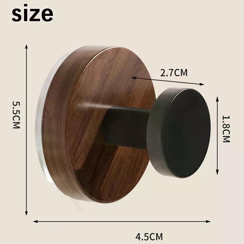Walnut Wood Suction Cup Hooks, Wall-Mounted Storage Rack, Door Back, Clothes, Towel Hanger, Cabinet, Drawers Handle, Key Decor