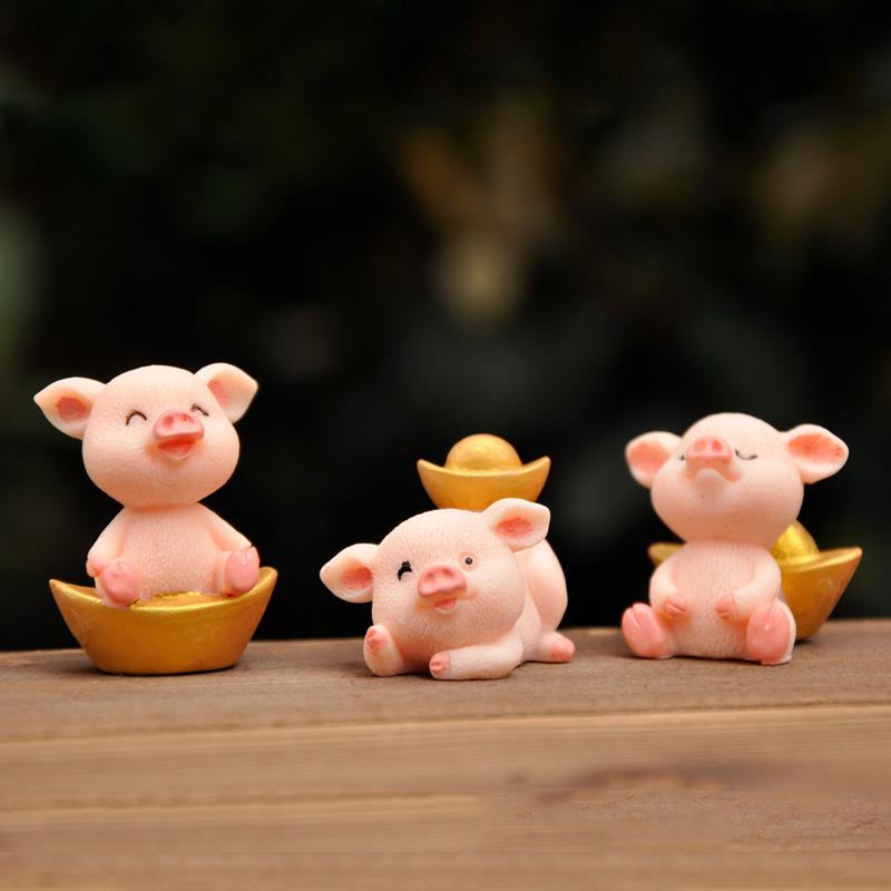 Украшение для семьи поросят из мультяшной смолы: Украшения для микроландшафта, цветочного горшка, аквариума, аквариума и торта