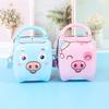 Pig Shape Money Saving Box Tinplate Coins Storage Box Handheld Piggy Bank  For Children Gift