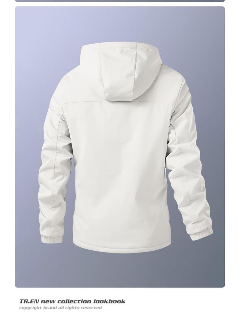 Мужская повседневная куртка с капюшоном на флисовой подкладке - Коллекция Осень/Зима 2025