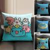 BBugcat CapooS Cute Cushion Cover Natural Linen Organic Fabric DoubleSided Printing Sofa Home Decor Gift Pillow Case