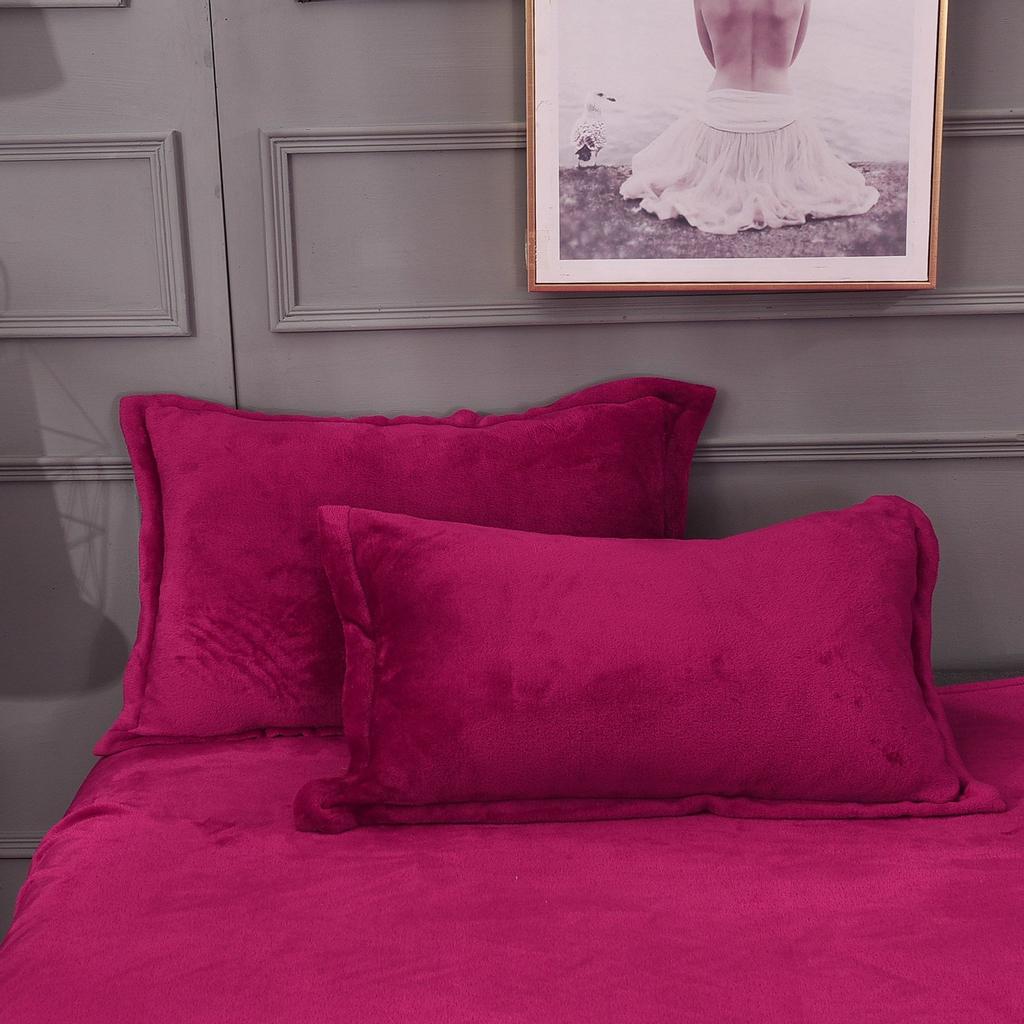 Наволочка однотонная плотная фланелевая наволочка коралловый флис двойной основной комплект наволочка коралловый флис