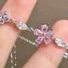 Women Bracelet Shiny Rhinestones Inlaid Flower Shape Adjustable Bracelet Versatile Fashion Accessory