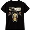 Футболка Custom Motors Череп Байкер Гараж Механик Мотоцикл Графическая футболка