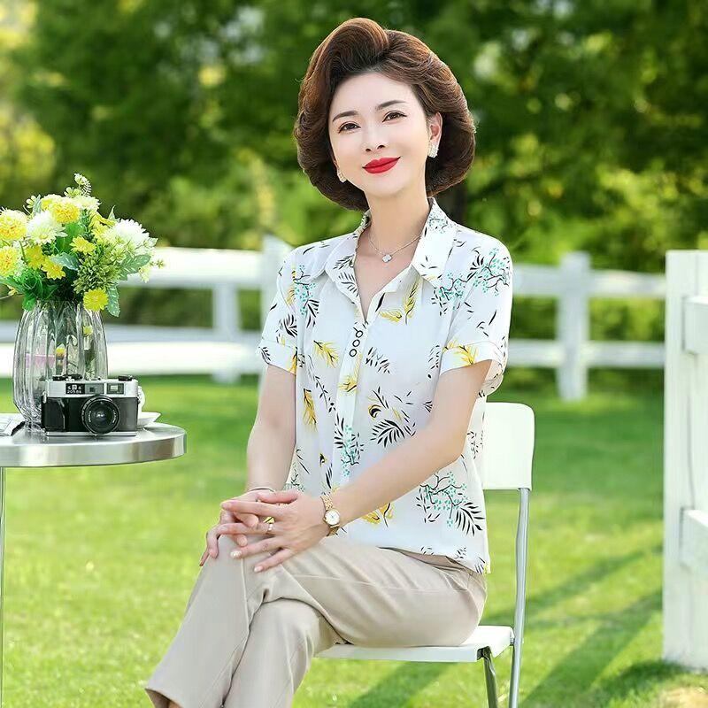 Женская рубашка с короткими рукавами, летняя, новая, универсальная, свободная и модная, с принтом, верхняя часть рубашки