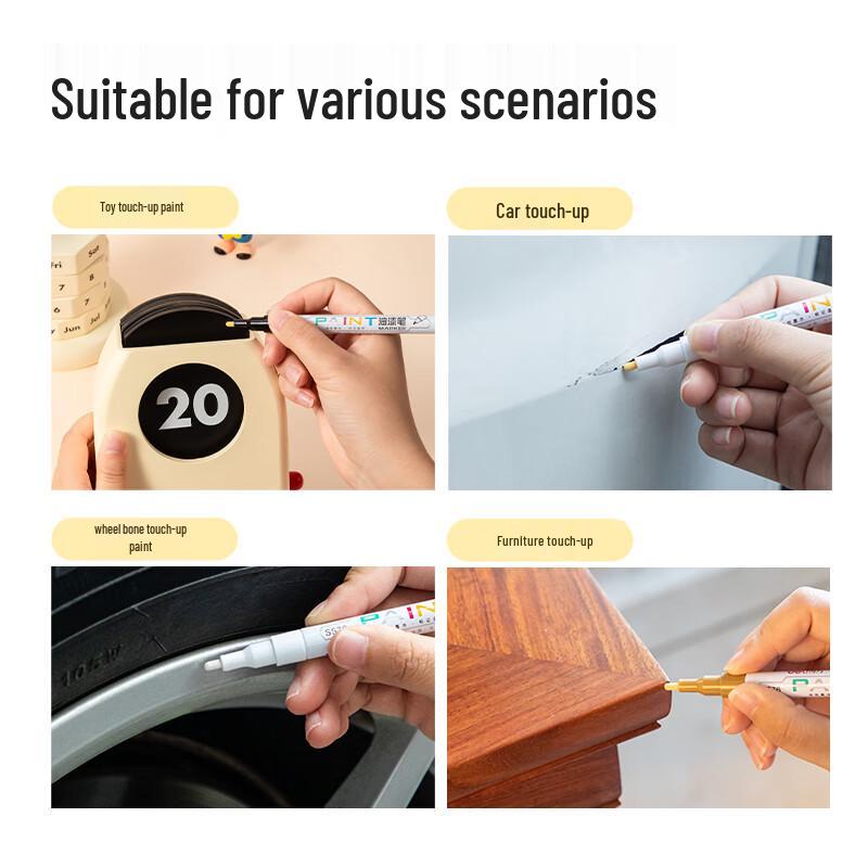 Маркер-краска для тонких работ Deli S576 - Серебристый, Белый, Черный, Красный Ремонтный маркер