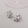 Five-Pointed Star Stud Earrings With Diamonds, Exquisite, Small And Simple Earrings, Women'S New Fashion And Elegance Temperament Zircon Earrings