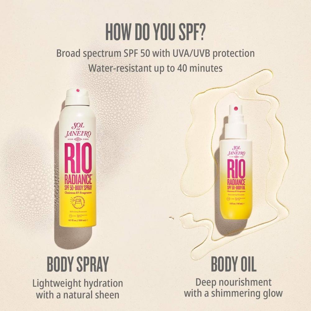 Sol De Janeiro Spf 50 Shimmering Body Oil Sunscreen 3 Oz   90 Ml Rio Radiance 