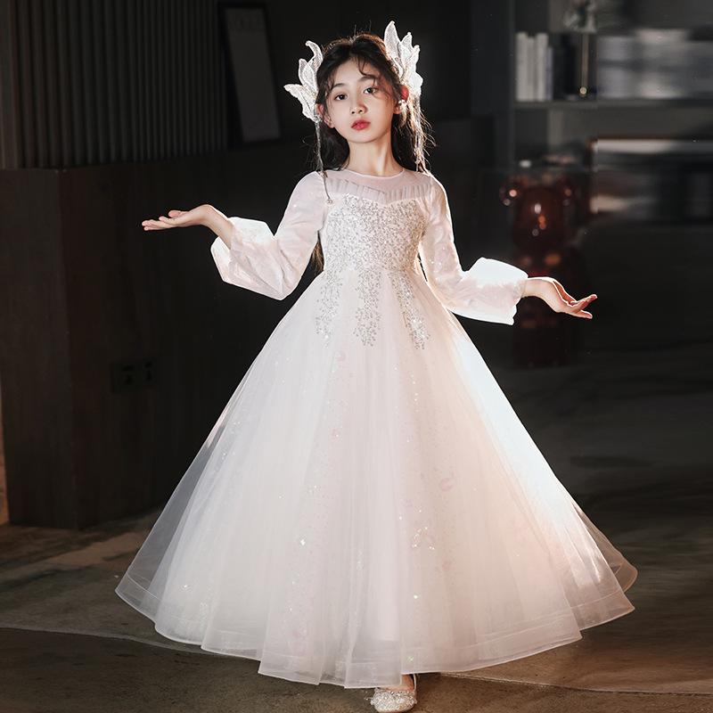 Роскошное платье для девочки-цветочницы - Принцессино платье на день рождения и свадебное платье для выступлений на фортепиано