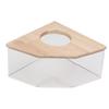 Hamster Bath Box Right Angle Fan Acrylic Safe Hamster Sand Bathroom for Small Pet Hamster