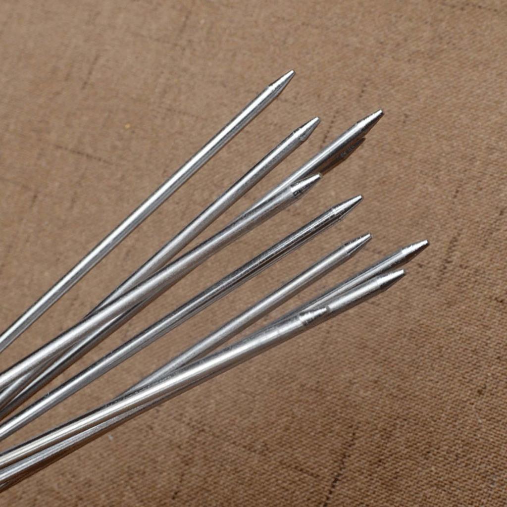 Набор из 10 шампуров для барбекю из нержавеющей стали с удобными деревянными ручками. Прочные круглые шампуры-палочки для кебаба, легко моются.