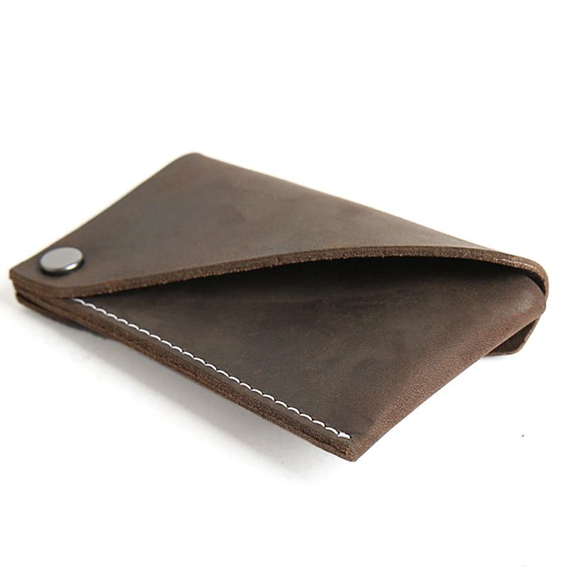 Дизайнерский минималистский кожаный держатель карт для мужчин, винтажный чехол для карт, тонкий кошелек для карт