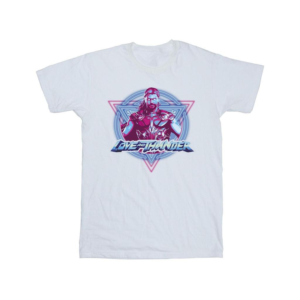 Marvel Mens Thor Love And Thunder Neon Badge T-Shirt