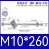m10x260 bolt, 2 square washers