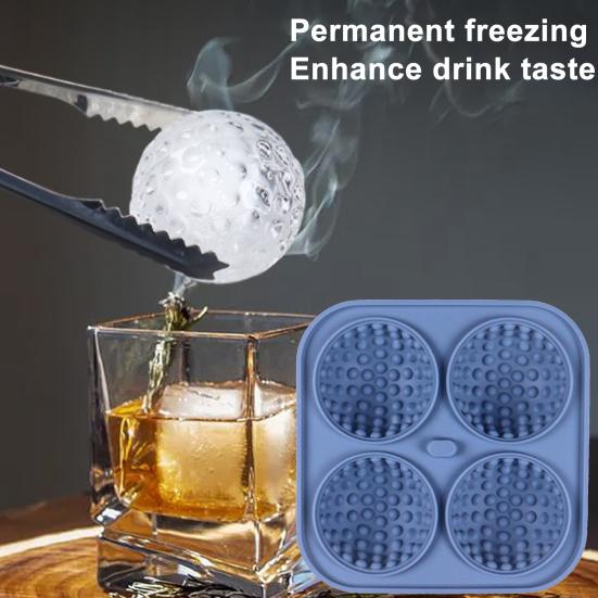 Ice Cube Mold Golf Ball Spherical Ice Mold Non-stick Flexible Silicone Ice Ball Maker for Home Kitchen Bar